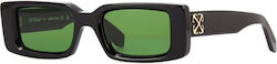 Off White Arthur Sunglasses Μαύρα with Acetate Frame & Green Lens