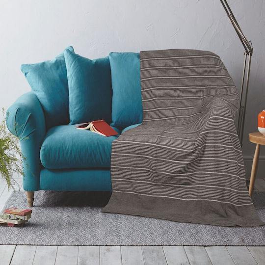 Kipper Chain Sofa Throw 2 Seater 180x250cm Light Grey