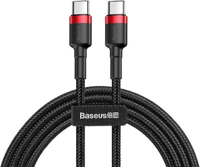 Baseus Cafule USB 2.0 Cablu USB-C bărbătesc - USB-C de sex masculin 60W Roșu 2m (CATKLF-H91)