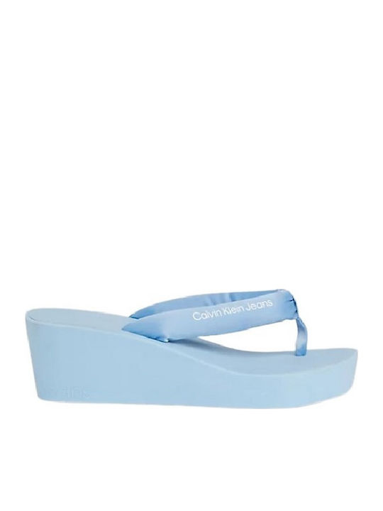 Frauen Flip Flops mit Plattform in Hellblau Farbe
