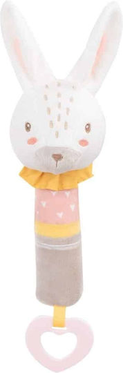 Kikka Boo Rabbits in Love Fabric Teething Rattle for 0 Months+