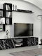 Duana Living Room TV Unit Black L180xW38xH35.7cm