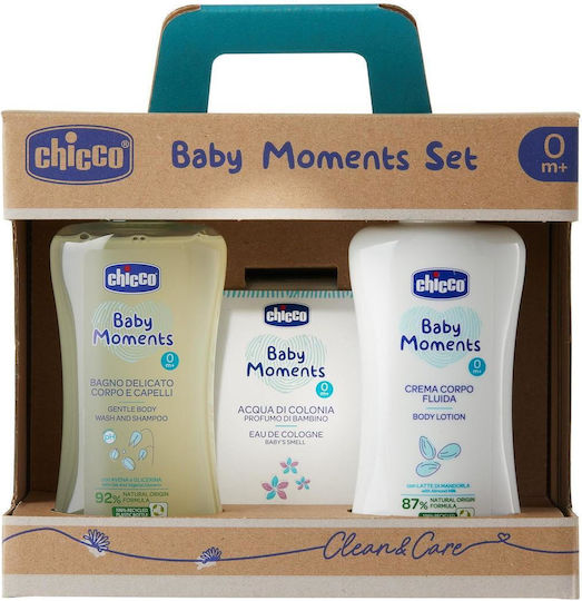 Chicco Baby Moments Set Bath Liquid 200ml + Body Lotion 200ml + Eau De Toilette 100ml