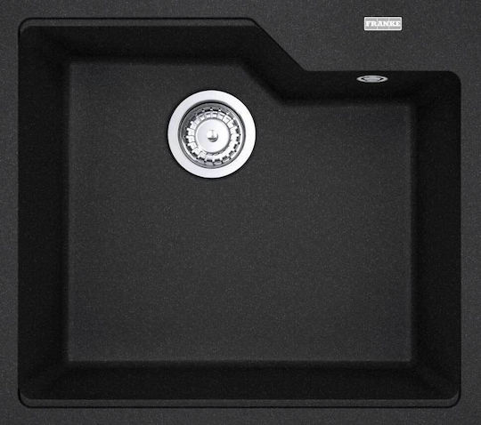 Franke Urban Ubg 610-56 Drop-In Küchenspüle aus Flüssiger Granit M56xB50cm Schwarze