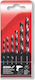 Dedra Set of 6 Diamond Drills HSS with Cylindrical Shank for Metal