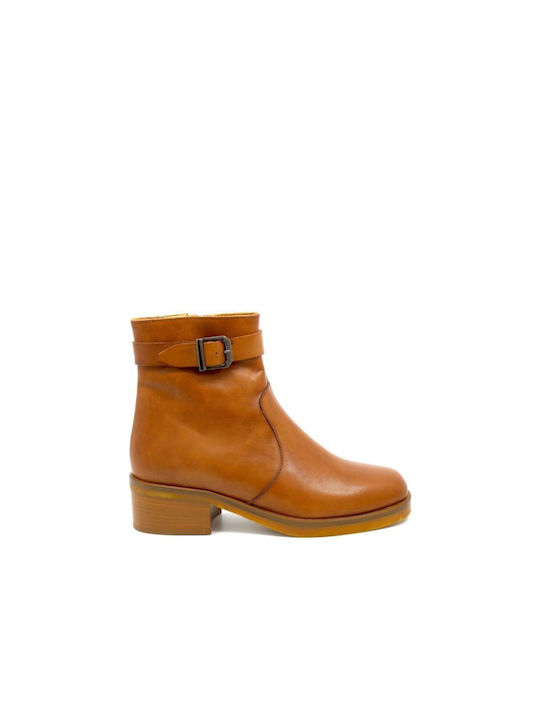 Pf16 Leder Damen Knöchelstiefel Tabac Braun