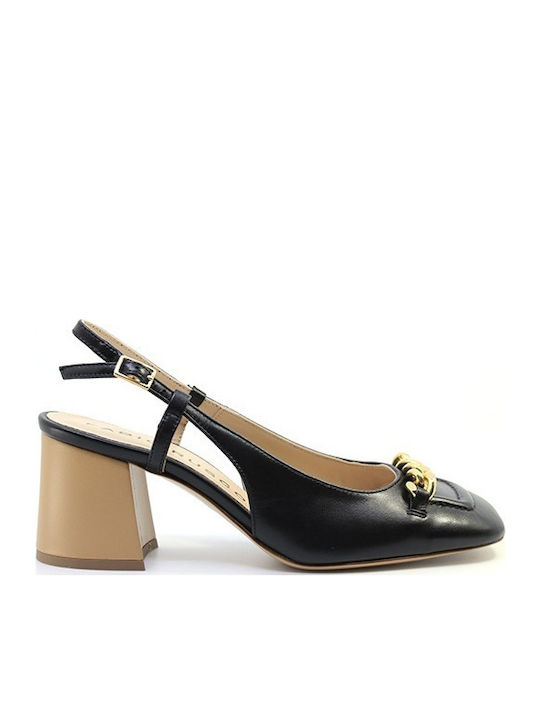 Δερματινες Slingback Μαυρες Γοβες Fabio Rusconi E2131 Nappa Nero