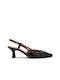 Leather Slingback Black Heels Carmens Chanel Nicole Band A51017