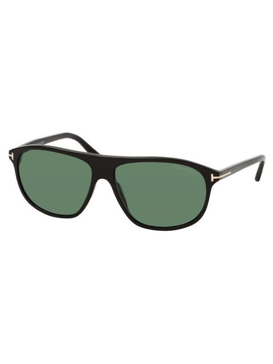 Tom Ford Ανδρικά Γυαλιά Ηλίου με Μαύρο Κοκκάλινο Σκελετό και Πράσινο Φακό FT1027 01R