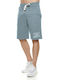 Herren Sweat Bermuda Shorts Bodymove 680 Himmelblau Nahtdruck Loose Fit