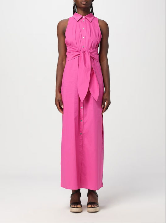 Michael Kors Sleeveless Maxi Tie Φορεμα Cerise Φουξια