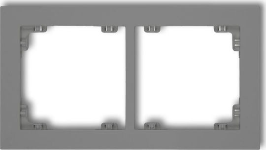 Zamel Switch Frame 2 Positions Vertical and Horizontal Installation in Gray Color 27DR-2