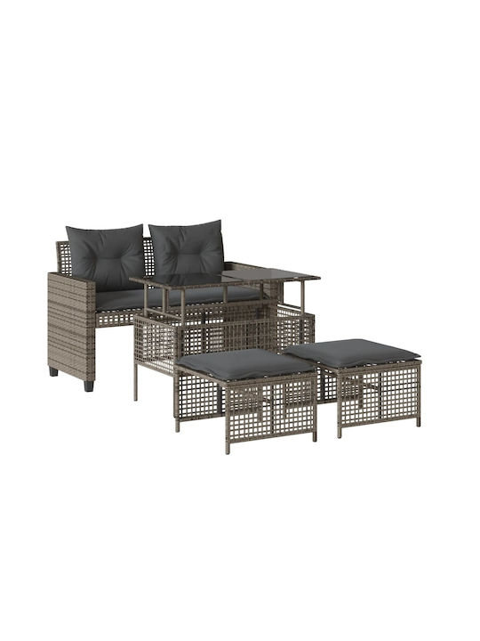 Set Outdoor Lounge Grey with Pillows 4pcs