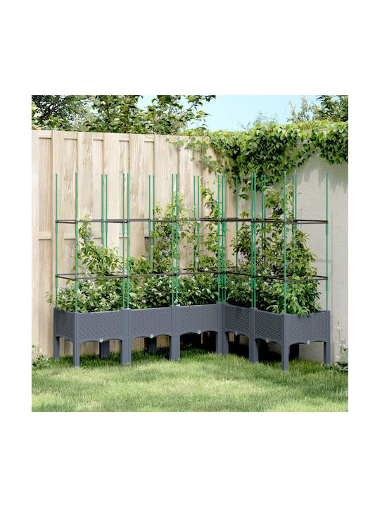 vidaXL Planter Box Plastic Grey 160x120x142.5cm.