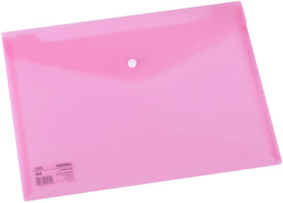 Deli Folder Transparent with Button for Paper A4 Red 231.