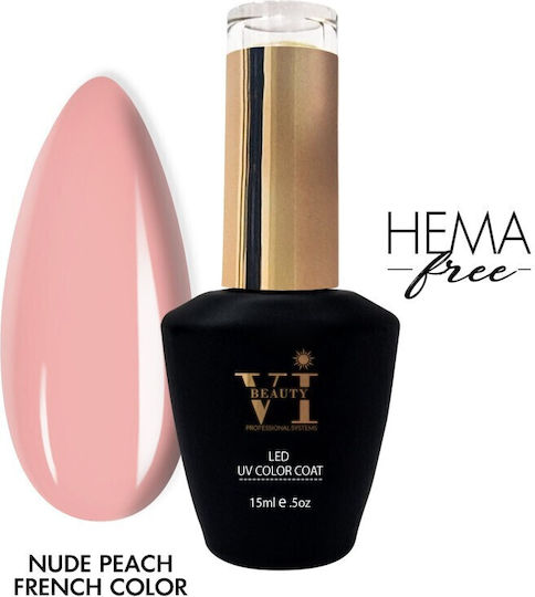 Beauty VI Semi-Permanent Nail Polish Nude Peach 15ml 1pcs