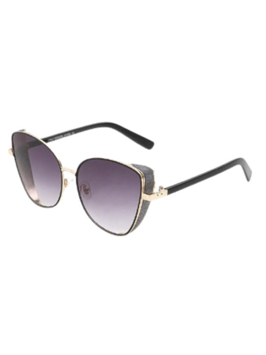 V-store Women's Sunglasses with Gold Frame and Purple Gradient Lens 20.119GOLD