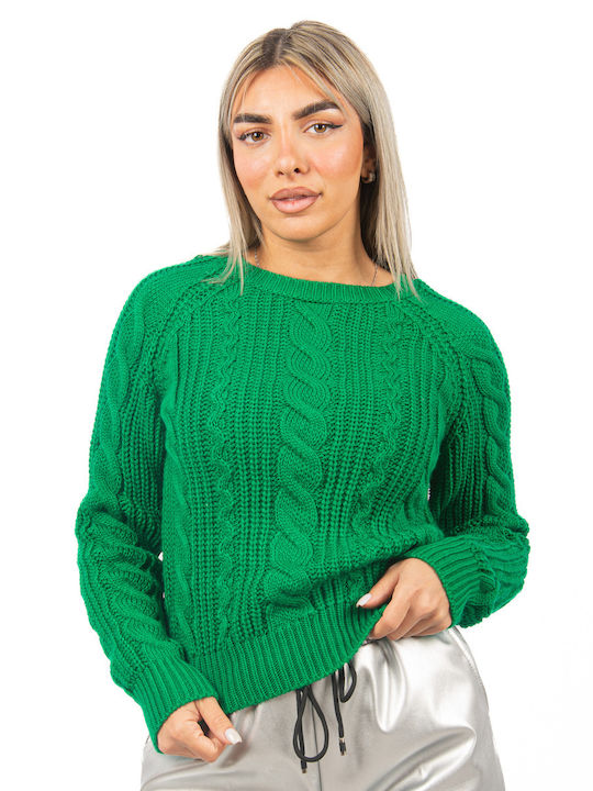 Pulover tricotat verde