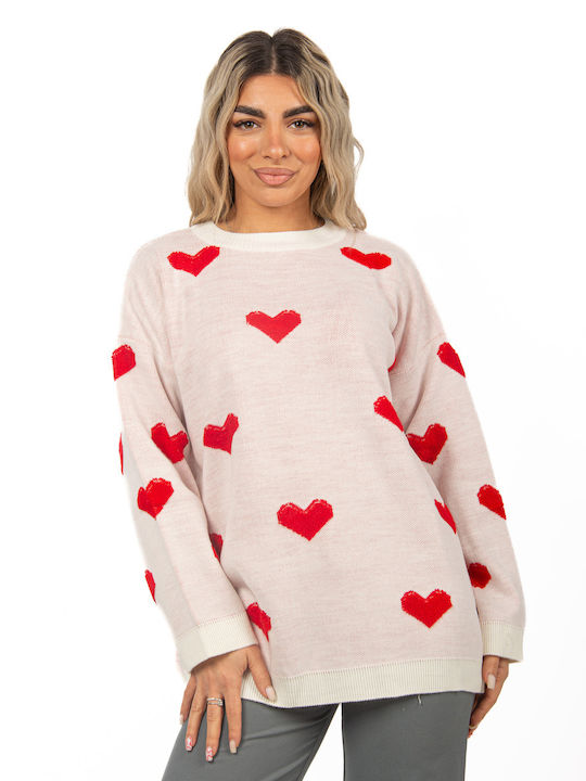 Roter Herz Pullover