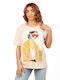 Beige Rhinestone T-shirt