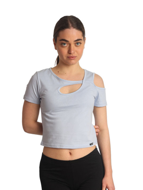 Paco & Co Crop Top Sportiv pentru Femei Ciel