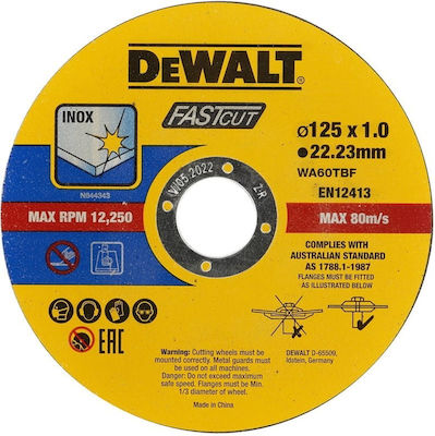 Dewalt DT43972 Cutting Disc Metal Hole Diameter 125mm 1pcs