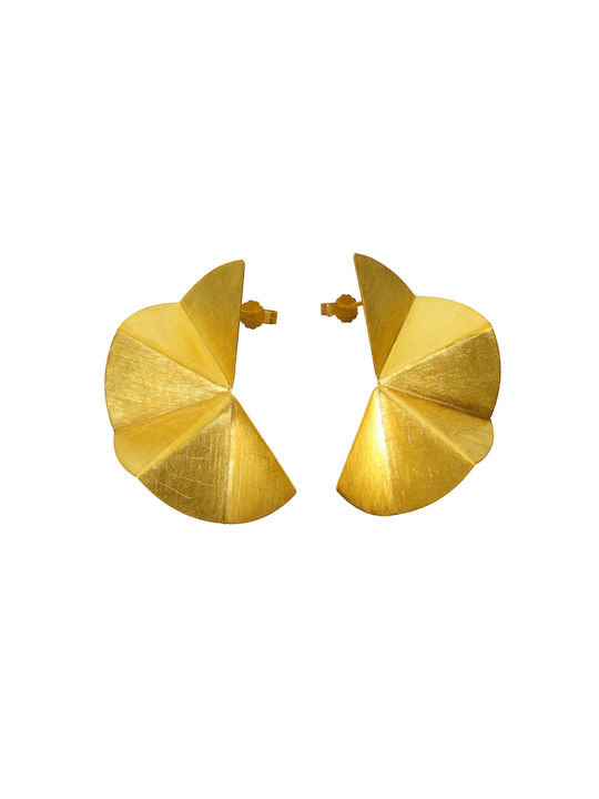 Handmade 14k Gold Half Hoop Large Earrings
