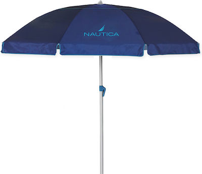 Nautica 2210 Black out Foldable Beach Umbrella Aluminum Diameter 2.2m with Air Vent Blue Black