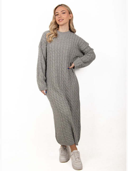 Oversized Knitted Dress Grey