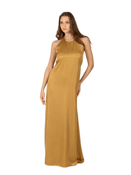 Aggel Maxi Rochie de Seară Satin Gold