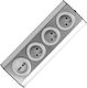 Orno Power Strip 3 Sockets with 2 USB-A Silver