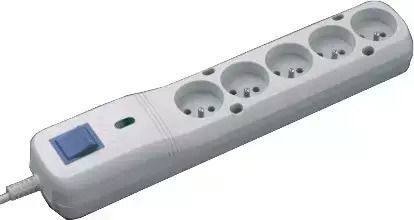 Lestar Lv-530w Πολύπριζο Aσφαλείας 5 Θέσεων με Καλώδιο 3m Γκρι