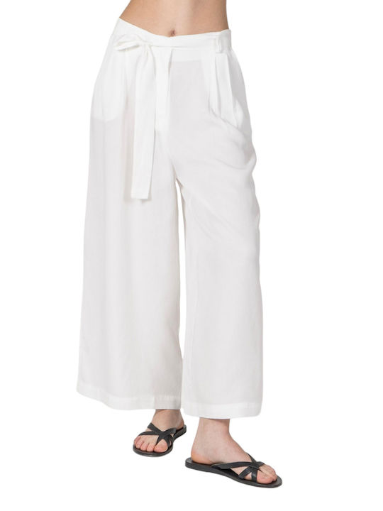 Aggel Femei Țesătură Pantaloni largi White