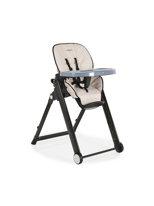 Cangaroo Neron Foldable Highchair with Metal Frame & Leatherette Seat Beige