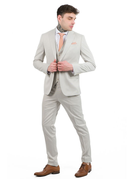 Artisti Italiani Men's Suit with Vest Beige