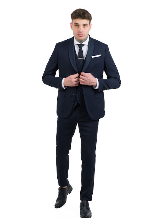 Artisti Italiani Men's Suit with Vest BLUE