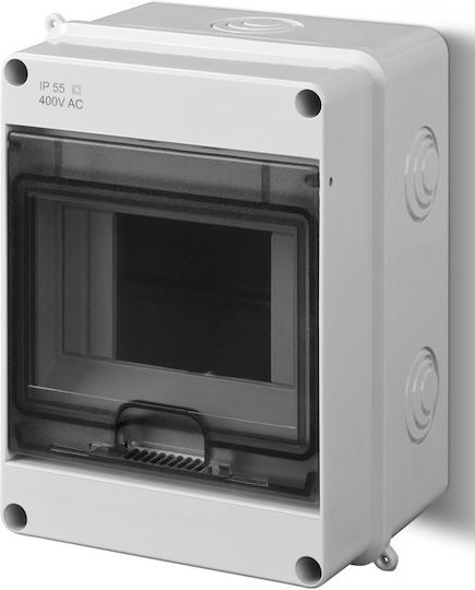 Elektro Plast Wall mounted Waterproof 5-Elements Fuse Box with 1 Row W118xH158xD93mm
