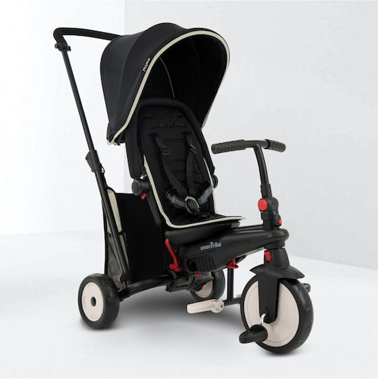 Smart Trike Детска Триколка STR3 Folding Сгъваем, Преобразуем с Родителска Дръжка & Сенник за 9+ месеца Черен