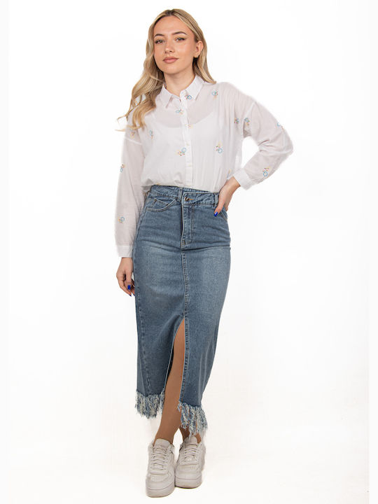 Ellen Denim Fustă Blue