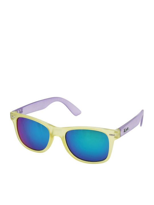 V-store Damen-Sonnenbrille mit Kunststoffrahmen Yellow Purple