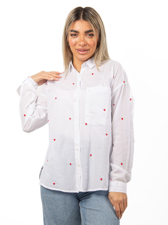 Ellen Women's Long Sleeve Shirt Red