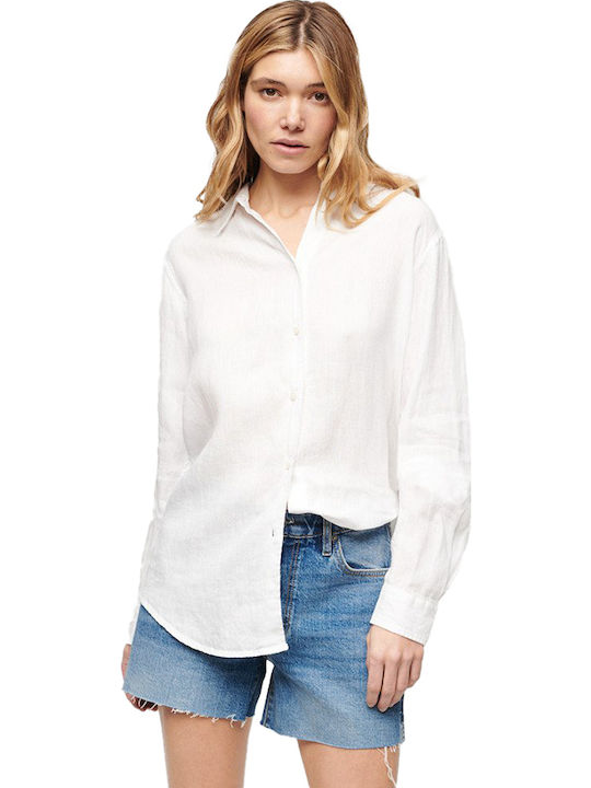 Superdry Casual Μακρυμάνικο Γυναικείο Λινό Πουκ...