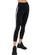 Frauen Gekürzt Leggings Hochgeschnitten Schwarz