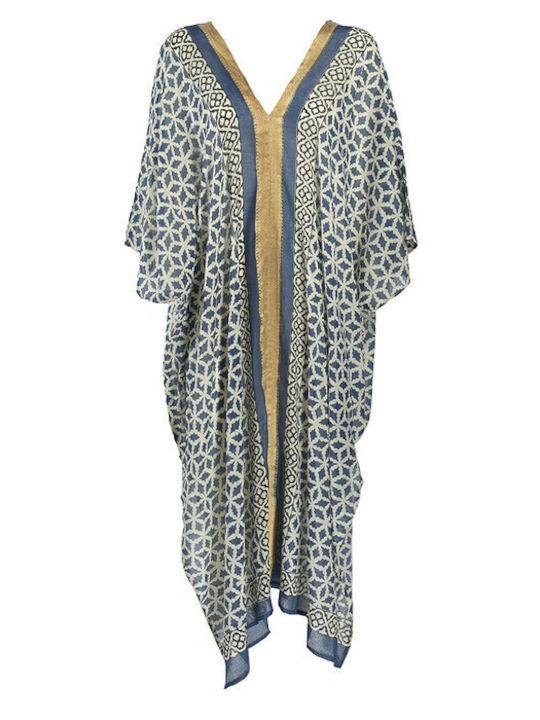 Ble Resort Collection Women's Maxi Caftan Beachwear Blue/green