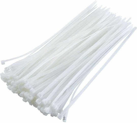 Legături Cablu Plastice 100mmx2.5mm În Culoare Albă 100 Bucăți ZK11133QWS48
