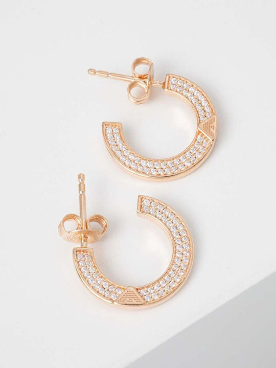 Emporio Armani Key Basic Earrings made of Steel Gold Plated with Stones