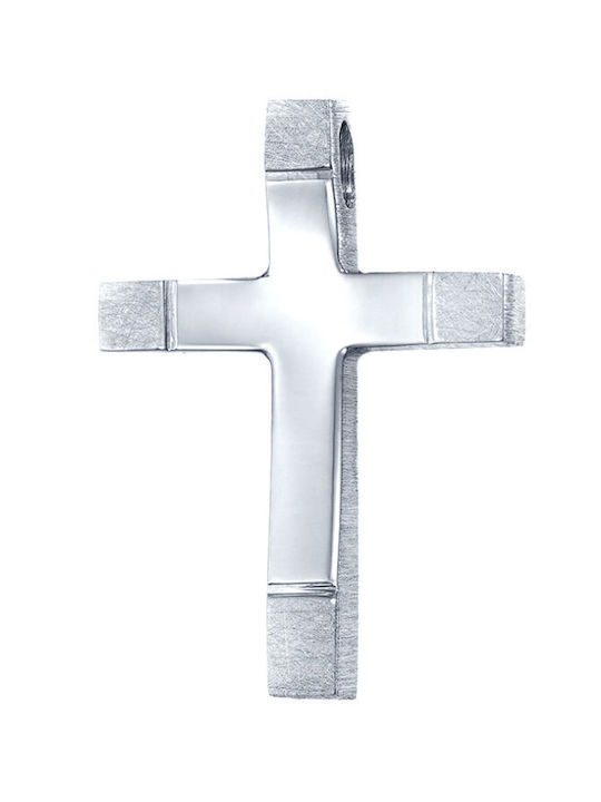 Triantos White Gold Cross 14K with Chain