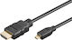 Goobay HDMI 2.0 Premium High Speed 4K 60Hz HDR Cable HDMI Male - Micro HDMI Male 1m Black