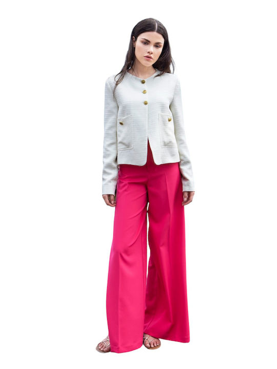 Aggel Short Women's Tweed Blazer White