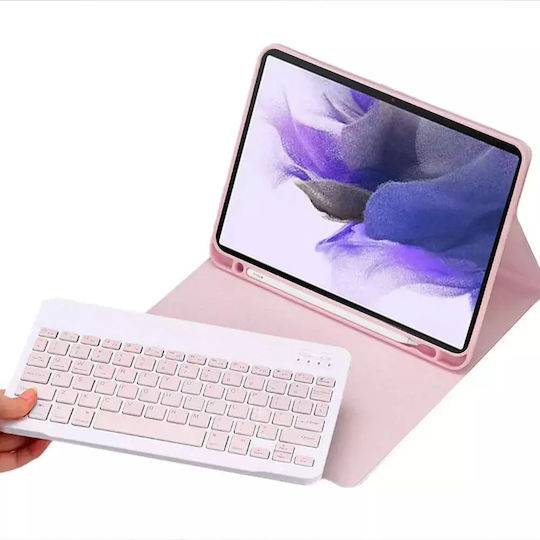 Strado Flip Cover with Keyboard in English US Pink (Samsung Galaxy Tab S7 FE, Samsung Galaxy Tab S7 Plus)